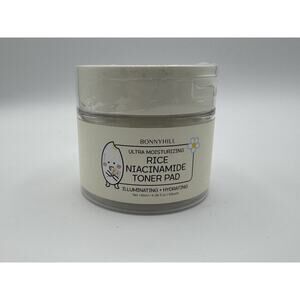BonnyHill Rice Niacinamide Illuminating & Hydrating Toner Pad, 60pads NEW SEALED